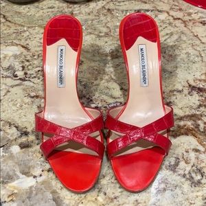 Manolo Blahnik - Alligator Slide Sandals